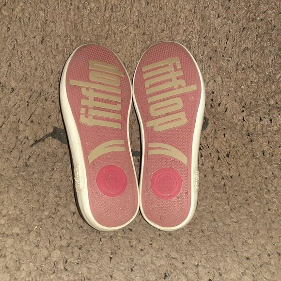 FITFLOP-Supertone Sneaker-Metallic Pewter Leather-LaceUp-Sz 6-Excellent - Picture 8 of 8